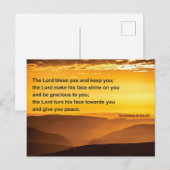 Carte Postale verset biblique - bénédiction : Le Seigneur Vous B (Devant / Derrière)