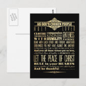 Carte Postale Verset biblique biblique - Colossiens 3:12-13 (Devant / Derrière)