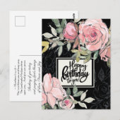 Carte Postale Verset biblique de bénédiction d'anniversaire Fleu (Devant / Derrière)