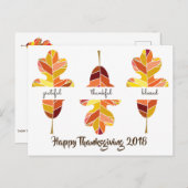 Carte Postale Verset biblique de Thanksgiving Grateful Thankful  (Devant / Derrière)
