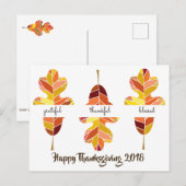 Carte Postale Verset biblique de Thanksgiving reconnaissant reco (Devant / Derrière)