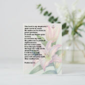 Carte Postale Verset biblique et lis de fleurs (Debout devant)