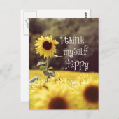 Carte Postale Verset biblique heureux avec tournesols (Devant / Derrière)