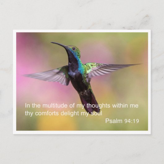 Carte Postale verset biblique - Psaume 94 verse 19 (Devant)