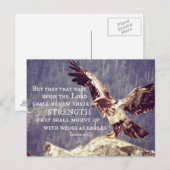 Carte Postale Verset biblique : Renouveler la force, ailes comme (Devant / Derrière)