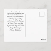 Carte Postale Verset de la Bible de la bénédiction d'anniversair (Dos)