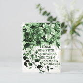 Carte Postale Verset de la Bible du Travail vintage (Debout devant)