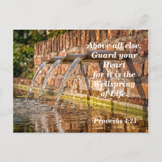 Carte Postale Verset de la Bible Proverbes 4:23 Garde Ton Cœur (Devant)