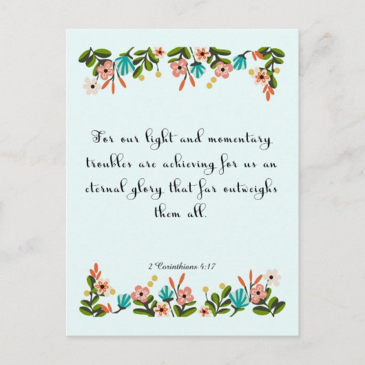 Carte Postale Versets bibliques Art - 2 Corinthiens 4:17 (Devant)