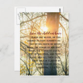 Carte Postale Versets bibliques, coucher du soleil, Hébreux 2 (Devant / Derrière)