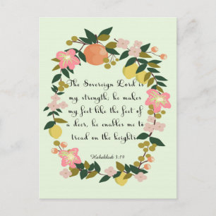 Carte Postale Versets de la Bible Art - Habakkuk 3:19