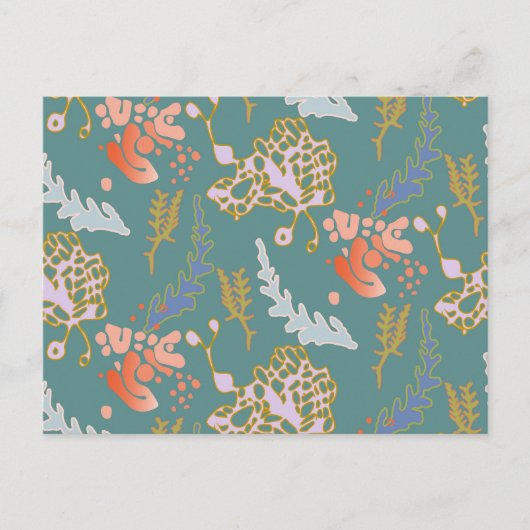 Carte Postale Vert Abstrait mignon joyeux coloré (Devant)