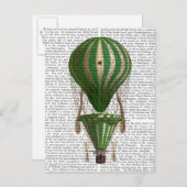 Carte Postale Vert ballon à air chaud (Devant / Derrière)