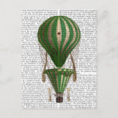 Carte Postale Vert ballon à air chaud (Devant)