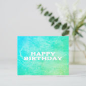 Carte Postale Vert Bleu Clair Joyeux Anniversaire Doux (Debout devant)