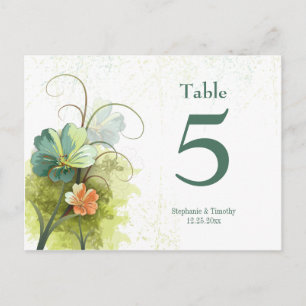 Carte Postale Vert bleu + mariage de pêche