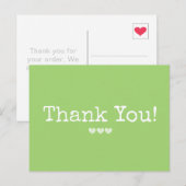 Carte Postale Vert Chartreuse Simple Ajoutez Votre Texte Merci (Devant / Derrière)