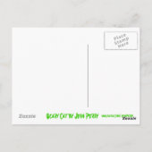 Carte postale Vert chat effrayant 'Votre Texte' (Dos)