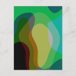 Carte Postale Vert coloré Art Abstrait 1209