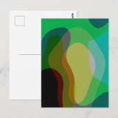 Carte Postale Vert coloré Art Abstrait 1209 (Devant / Derrière)