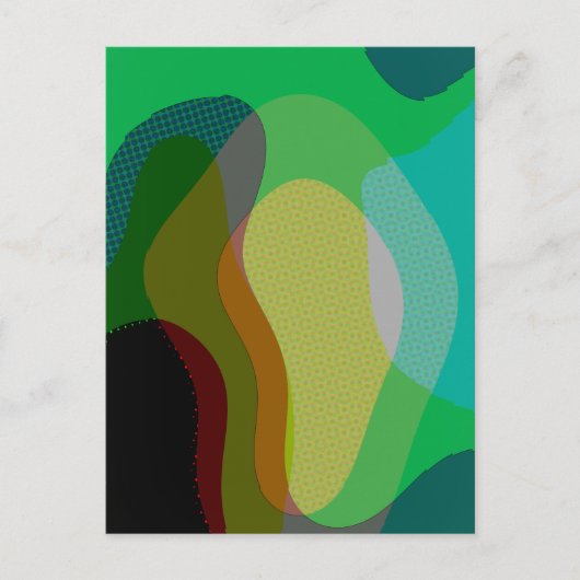 Carte Postale Vert coloré Art Abstrait 1209 (Devant)