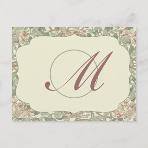 Carte Postale Vert doux Vintage William Morris Honeysuckie