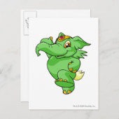 Carte Postale Vert éléphante (Devant / Derrière)