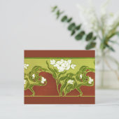 Carte Postale Vert et Brown de fleurs blanches (Debout devant)