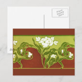 Carte Postale Vert et Brown de fleurs blanches (Devant / Derrière)