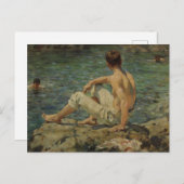 Carte Postale Vert et or par Henry Scott Tuke (Devant / Derrière)