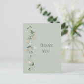 Carte Postale Vert Eucalyptus Floral Vert Mariage Or Vert (Debout devant)