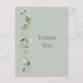 Carte Postale Vert Eucalyptus Floral Vert Mariage Or Vert (Devant)