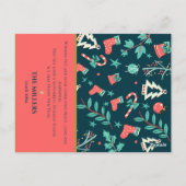 Carte Postale Vert foncé Élégant Joyeux Noël Photo Salutation (Dos)