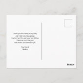 Carte Postale Vert foncé Feuille Motif Merci  (Dos)