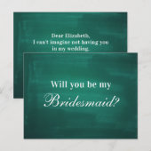 Carte Postale Vert foncé moderne Tu seras ma demoiselle (Devant / Derrière)