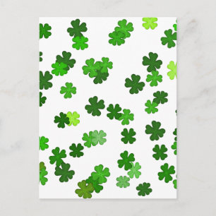 Carte Postale Vert Kelly « Shamrocks Falling » 