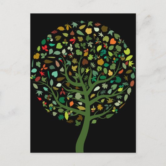 Carte Postale Vert mignon arbre de l'environnement (Devant)