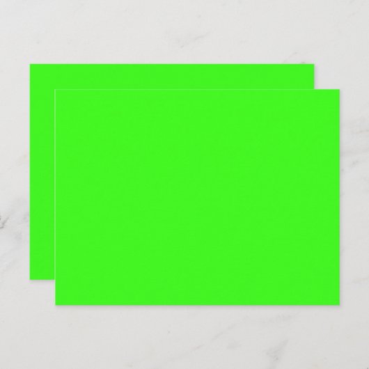 Carte Postale vert néon de couleur (Devant / Derrière)
