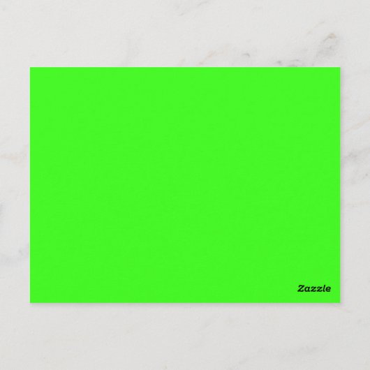 Carte Postale vert néon de couleur (Dos)