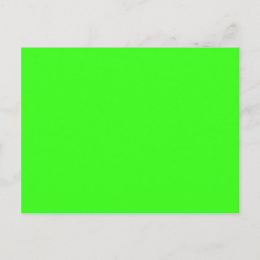 Carte Postale vert néon de couleur (Devant)