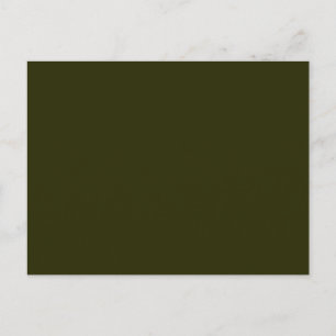 Carte Postale VERT OLIVE SOMBRE (couleur solide) ~