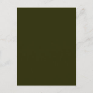 Carte Postale VERT OLIVE SOMBRE (couleur solide) ~