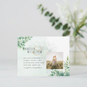 Carte Postale Vert Or Eucalyptus MARIAGE QR CODE Moderne (Debout devant)