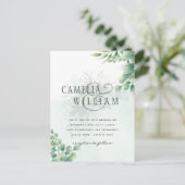 Carte Postale Vert Or Eucalyptus MARIAGE QR CODE Moderne (Debout devant)
