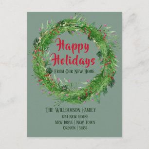 Carte Postale Vert poussiéreux Nouvelle maison Joyuses Fêtes
