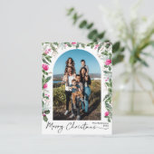 Carte Postale Vert rose vif Feuillage Arc 1 Photo Fête (Debout devant)