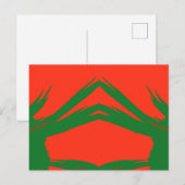 Carte Postale ~ Vert rouge Noël conception fractale ~ (Devant / Derrière)