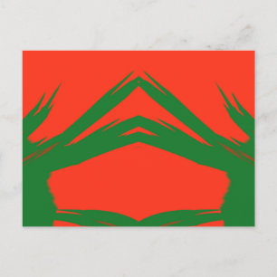 Carte Postale ~ Vert rouge Noël conception fractale ~