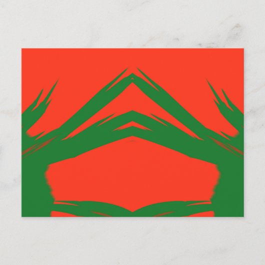 Carte Postale ~ Vert rouge Noël conception fractale ~ (Devant)