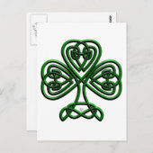 Carte Postale Vert Shamrock de la Saint-Patrick (Devant / Derrière)